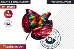 Autumn Jewels Butterfly Clipart: Moody Dark Floral PNG Product Image 1