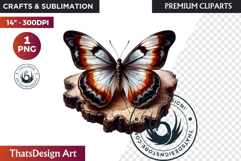 Autumn Jewels Butterfly Clipart: Moody Dark Floral PNG Product Image 1
