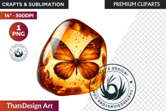 Autumn Jewels Butterfly Clipart: Moody Dark Floral PNG Product Image 1