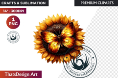 Autumn Jewels Butterfly Clipart: Moody Dark Floral PNG Product Image 1