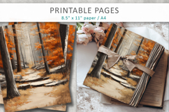 autumn junk journal, forest pages Product Image 5