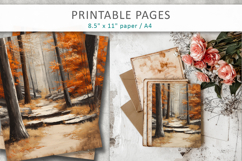 autumn junk journal, forest pages Product Image 6