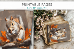 autumn junk journal, forest animals pages Product Image 5