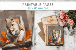 autumn junk journal, forest animals pages Product Image 6