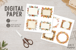 Autumn Frames Digital Paper Fall leaves Journal junk Product Image 1
