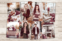 GlamArtZhanna, Autumn Junk Journal Pages, Fall Junk Journal Paper, Burgundy Autumn Digital Collage Sheet, Autumn Home Scrapbook Kit, Autumn Reading Junk Journal Kit, Cozy Home Journal Card, Autumn Library Journaling Pages, Autumn Girl Ephemera Pages, Pump