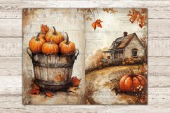 Autumn Junk Journal Pages, Pumpkin Printable Paper, GlamArtZhanna, Cat Printable Paper, Farmhouse Scrapbook, Pumpkin Scrapbook Paper, Pumpkin Pie Digital Art, Dog Junk Journal, Fall Ephemera, Autumn Pickup