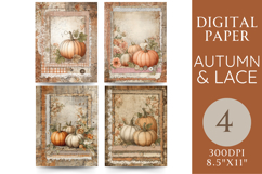 Autumn &amp; Lace Junk Journal Pages 4 Papers Product Image 1