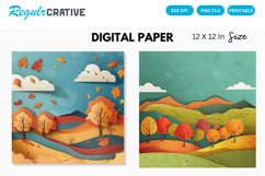 Autumn Landscapes Seamless Digital Paper, Autumn Landscapes Product Image 1