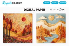 Autumn Landscapes Seamless Digital Paper, Autumn Landscapes Product Image 1