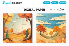 Autumn Landscapes Seamless Digital Paper, Autumn Landscapes Product Image 1