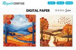 Autumn Landscapes Seamless Digital Paper, Autumn Landscapes Product Image 1