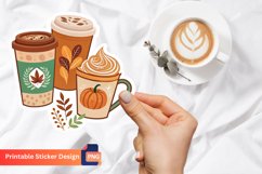Autumn Lattes Sticker, Fall Coffee Sticker, Cozy Fall Art Product Image 1