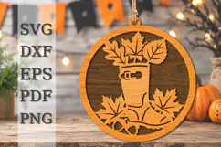 Autumn Leaf Basket Laser Cut SVG Product Image 1
