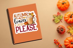 Autumn leaves &amp; lattes Stickers PNG Product Image 3