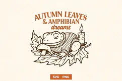 Autumn Frog SVG | Cozy Fall Frog Clipart PNG | Amphibian PNG Product Image 1