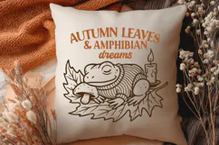 Autumn Frog SVG | Cozy Fall Frog Clipart PNG | Amphibian PNG Product Image 2