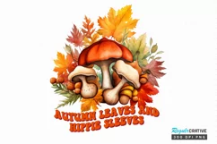 Autumn Leaves And Hippie Sublimation PNG Product Image 1