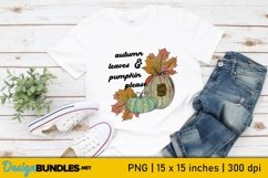 Autumn Leaves and Pumpkin Please Sublimation | Fall Print Product Image 1