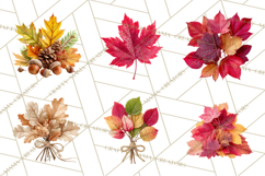 Autumn Leaves Clipart, Fall Foliage Clip Art, PNG Product Image 7