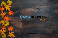 Autumn leaves decoration flat lay on dark wooden background