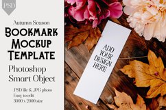 Bookmark Mockup, Autumn Bookmark Mock Up Template, PSD, t1 Product Image 1