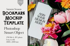Bookmark Mockup, Autumn Bookmark Mock Up Template, PSD, t12 Product Image 1
