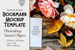 Bookmark Mockup, Autumn Bookmark Mock Up Template, PSD, t13 Product Image 1