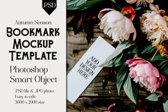 Bookmark Mockup, Autumn Bookmark Mock Up Template, PSD, t16 Product Image 1