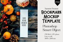 Bookmark Mockup, Autumn Bookmark Mock Up Template, PSD, t18 Product Image 1
