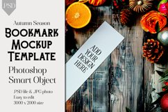 Bookmark Mockup, Autumn Bookmark Mock Up Template, PSD, t2 Product Image 1