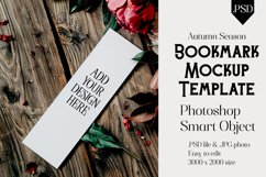 Bookmark Mockup, Autumn Bookmark Mock Up Template, PSD, t21 Product Image 1