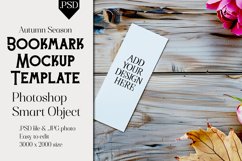 Bookmark Mockup, Autumn Bookmark Mock Up Template, PSD, t22 Product Image 1
