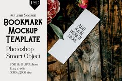 Bookmark Mockup, Autumn Bookmark Mock Up Template, PSD, t23 Product Image 1