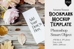 Bookmark Mockup, Autumn Bookmark Mock Up Template, PSD, t26 Product Image 1