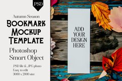 Bookmark Mockup, Autumn Bookmark Mock Up Template, PSD, t27 Product Image 1
