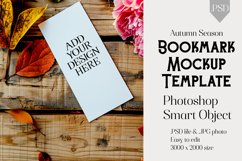 Bookmark Mockup, Autumn Bookmark Mock Up Template, PSD, t3 Product Image 1