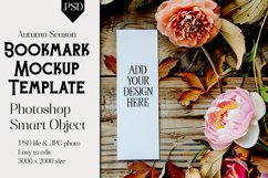 Bookmark Mockup, Autumn Bookmark Mock Up Template, PSD, t30 Product Image 1