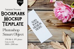 Bookmark Mockup, Autumn Bookmark Mock Up Template, PSD, t31 Product Image 1