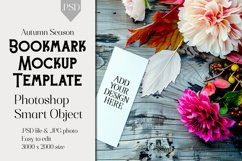 Bookmark Mockup, Autumn Bookmark Mock Up Template, PSD, t4 Product Image 1