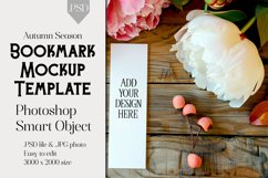 Bookmark Mockup, Autumn Bookmark Mock Up Template, PSD, t5 Product Image 1