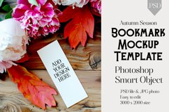 Bookmark Mockup, Autumn Bookmark Mock Up Template, PSD, t6 Product Image 1