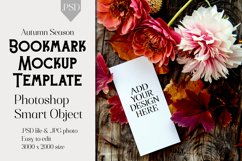 Bookmark Mockup, Autumn Bookmark Mock Up Template, PSD, t7 Product Image 1