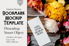 Bookmark Mockup, Autumn Bookmark Mock Up Template, PSD, t8 Product Image 1