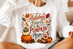 Autumn Leaves &amp; Pumpkin Please PNG Product Image 2