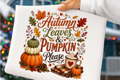 Autumn Leaves &amp; Pumpkin Please PNG Product Image 3