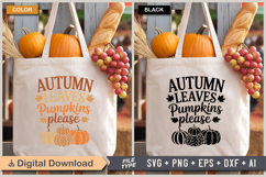 Autumn Leaves Pumpkins Please SVG File | Fall SVG | Autumn Product Image 2