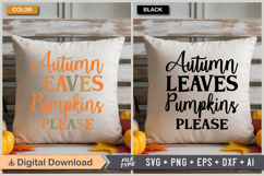 Autumn Leaves Pumpkins Please SVG File | Fall Retro SVG Product Image 3