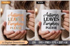 Autumn Leaves Pumpkins Please SVG File | Fall Retro SVG Product Image 4