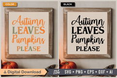 Autumn Leaves Pumpkins Please SVG File | Fall Retro SVG Product Image 5